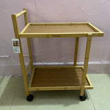 Suiswe Serving Trolley, 2-Tier Service Cart, 58x28x48cm, Easy Assembly with Screw-In Design, Durable and Eco-Friendly for Home and Kitchen