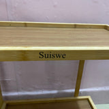Suiswe Serving Trolley, 2-Tier Service Cart, 58x28x48cm, Easy Assembly with Screw-In Design, Durable and Eco-Friendly for Home and Kitchen