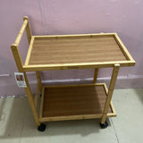 Suiswe Serving Trolley, 2-Tier Service Cart, 58x28x48cm, Easy Assembly with Screw-In Design, Durable and Eco-Friendly for Home and Kitchen