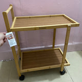 Suiswe Serving Trolley, 2-Tier Service Cart, 58x28x48cm, Easy Assembly with Screw-In Design, Durable and Eco-Friendly for Home and Kitchen