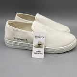 WEIMUTA Shoes – White Canvas Upper with PVC Sole, Size 6 US, Casual Everyday Footwear for Comfort and Style