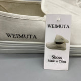 WEIMUTA Shoes – White Canvas Upper with PVC Sole, Size 6 US, Casual Everyday Footwear for Comfort and Style