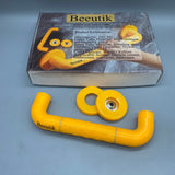 Beeutik Shower grab bars of metal, 30cm, High-Strength Antibacterial Nylon, Stainless Steel Core, 33mm Outer Tube, White/Yellow