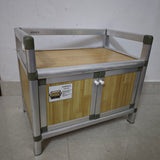 JOINICE Sideboard – Aluminum Alloy & Engineered Wood – 19.3x13x17.7 Inches – Double-Layer Cabinet – Moisture-Proof Shelves
