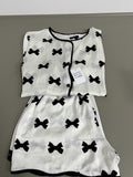 CaiYiEr Sleep Wear Women's Satin Sleepwear Short Sleeve Button Shirt and Shorts Pajama Set Silky