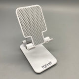 TQIAHF Smartphone Mounts, Foldable & Portable, Anti-Slip Design, Angle & Height Adjustable, Cable-Friendly, 12.5×6.6cm, White