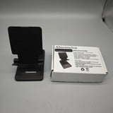 Abseimelon Smartphone Mount, Adjustable Folding Desk Stand, Anti-Slip Silicone Pad, 129-170mm Height, Universal ABS+Silicone Holder, Black