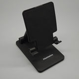 Abseimelon Smartphone Mount, Adjustable Folding Desk Stand, Anti-Slip Silicone Pad, 129-170mm Height, Universal ABS+Silicone Holder, Black