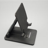 Abseimelon Smartphone Mount, Adjustable Folding Desk Stand, Anti-Slip Silicone Pad, 129-170mm Height, Universal ABS+Silicone Holder, Black