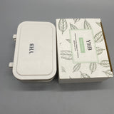 YHB Soap Boxes - Double-Layer Design, Drainage and Ventilation, 13.5x9x5.5cm, ABS Material, White, Flip-Top Cover