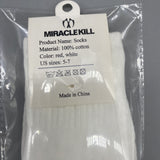 MIRACLEKILL Socks, 100% Cotton, Red & White, US Size 5-7