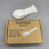 HaoGludi Spoons - Set of 4, White, 14x4cm, Durable and Stylish for Everyday Use