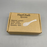 HaoGludi Spoons - Set of 4, White, 14x4cm, Durable and Stylish for Everyday Use