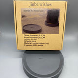 jinbeiwishes Stands for flower pots, 25.5cm Outer Diameter, 21.5cm Inner Diameter, 5.2cm Height, 4 PP Wheels, Durable Polypropylene Material