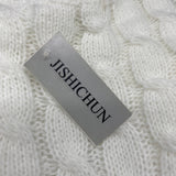 JISHICHUN Sweater, White, Size M – Soft, Warm, and Stylish Pullover for Casual and Everyday Wear