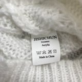 JISHICHUN Sweater, White, Size M – Soft, Warm, and Stylish Pullover for Casual and Everyday Wear