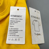 ETMEMUC T-Shirt for Men, Yellow, Size M, Comfortable & Breathable Casual Tee