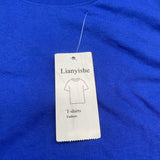 Lianyishe T-shirts , Cotton Material, Blue, Size M, Comfortable and Stylish