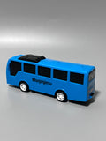 Morphjimu Toy Models – Realistic Blue Bus with Pull-Back Function, 12.5×5×3.3cm, Durable & Fun for Kids
