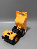 LAKOBIL Toy Vehicles, 22.4×20cm Durable ABS Dump Truck, Realistic Yellow Design