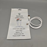 TF TECLUMI USB Cables 6A Fast Charging TPE White 1M Durable Data Cord for Smartphones Tablets