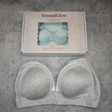 SensualGlow Underwear - Front Closure Design, Wireless Support & Elegant Lace Trim Push Up Bra for Daily Wear, Natural Lift & Seamless Comfort; Perfect for Modern Women, Post-Surgical Recovery & All-Day Ease; Light Grey