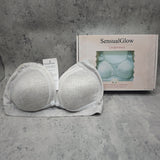SensualGlow Underwear - Front Closure Design, Wireless Support & Elegant Lace Trim Push Up Bra for Daily Wear, Natural Lift & Seamless Comfort; Perfect for Modern Women, Post-Surgical Recovery & All-Day Ease; Light Grey