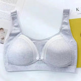 SensualGlow Underwear - Front Closure Design, Wireless Support & Elegant Lace Trim Push Up Bra for Daily Wear, Natural Lift & Seamless Comfort; Perfect for Modern Women, Post-Surgical Recovery & All-Day Ease; Light Grey
