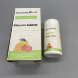 HarmonyBlend Vitamin Tablets - 60 Tablets, 1.0g Each, Vitamin C and E Supplement for Adults, Kids, Pregnant Women
