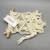 TIMIBUGER Wall Hangings of textile - 7.9x13.8x0.79 Inches, White Cotton Textile Decor
