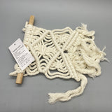 TIMIBUGER Wall Hangings of textile - 7.9x13.8x0.79 Inches, White Cotton Textile Decor