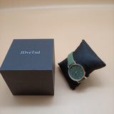 JDveTnd Watches - Simple and Elegant Green Strap Ladies Watch with Accurate Timekeeping and Water-resistant Design