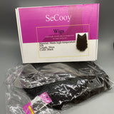SeCooy Wigs, Black Curly Wig, 50cm Matte High-Temperature Silk, Natural-Looking, Heat-Resistant, Stylish Long Curly Hair for Women