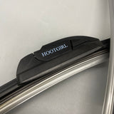 HOOTGlRL Windshield Wiper Blades, 40cm Universal U-Type Frameless Wiper, Fits 99% of Cars, Black