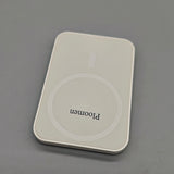 Ploomen Wireless Charger - One-Touch Charging, Strong Magnetic Absorption, Safe Charging, 5000mAh, 102×70×11.6mm, 131g, White