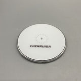 Chenruida Wireless Chargers, Acrylic & Aluminum Alloy, 10W Fast Charging, 5V/2V 9V/1.67V Input, 101×7mm, White