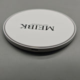MEIBK Wireless Chargers – 30W Fast Charging Pad, Trickle Charge Mode, Compact 100×6mm Design, Sleek White Finish, Compatible with Qi-Enabled Devices