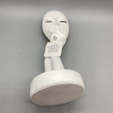 FunVibe88 Works of Art Made of Plasters - Abstract Human Face Sculpture, Carved Plaster Artwork, White, 29x10x10 cm