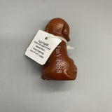 FunVibe88 Works of Art Made of Wood - Hand-Carved Wooden Dog Sculpture, Brown, 1.4x1.6x3.1 Inches