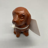 FunVibe88 Works of Art Made of Wood - Hand-Carved Wooden Dog Sculpture, Brown, 1.4x1.6x3.1 Inches