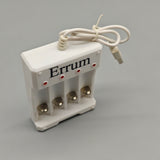 Errum Batteries and Battery Chargers – 4-Slot USB Charger for AA/AAA Rechargeable Batteries, DC5V2A Input, DC12V-0.25A Output, Fast 3–5 Hour Charging, Compact 6.5×2×8cm Design