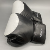 ARUGOU Boxing Gloves - 14oz Black & White PU for Boxing, Wrestling, Fitness Training