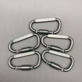 USYATO Carabiners of Metal - Aluminum Alloy D-Shaped with Nut, 8x2.5cm, Smooth Surface, High Hardness, Secure and Easy Installation