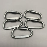 USYATO Carabiners of Metal - Aluminum Alloy D-Shaped with Nut, 8x2.5cm, Smooth Surface, High Hardness, Secure and Easy Installation