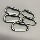 USYATO Carabiners of Metal - Aluminum Alloy D-Shaped with Nut, 8x2.5cm, Smooth Surface, High Hardness, Secure and Easy Installation
