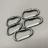 USYATO Carabiners of Metal - Aluminum Alloy D-Shaped with Nut, 8x2.5cm, Smooth Surface, High Hardness, Secure and Easy Installation
