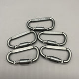 USYATO Carabiners of Metal - Aluminum Alloy D-Shaped with Nut, 8x2.5cm, Smooth Surface, High Hardness, Secure and Easy Installation