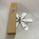 Wanze of Ocean Ceiling Fan - Compact and Lightweight, Gentle Breeze, Low Noise, 220V, Model YJ-599, 10W, 50Hz, E-Class Insulation, Blue and White