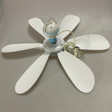 Wanze of Ocean Ceiling Fan - Compact and Lightweight, Gentle Breeze, Low Noise, 220V, Model YJ-599, 10W, 50Hz, E-Class Insulation, Blue and White