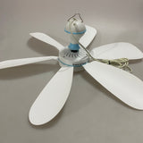 Wanze of Ocean Ceiling Fan - Compact and Lightweight, Gentle Breeze, Low Noise, 220V, Model YJ-599, 10W, 50Hz, E-Class Insulation, Blue and White